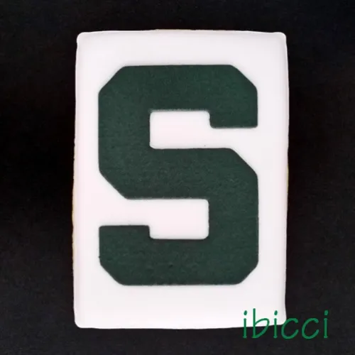 ibicci cookie using the Michigan State S stencil